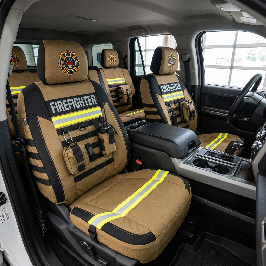 Firefighter tactical car seat covers full vehicle set