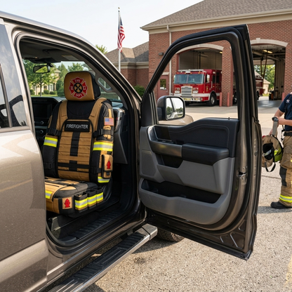 Firefighter seat cover lifestyle - driver seat